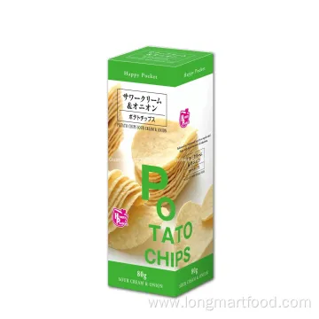 Halal Potato Chips Snack 80g Box Package for Japanese Retailer